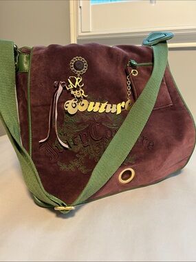 Vintage Juicy Couture Velour Messenger Crossbody Bag